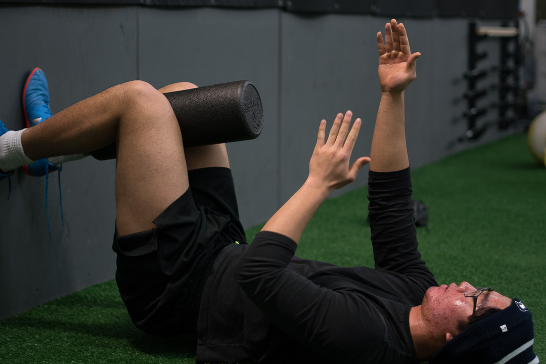 Breathing warm up for a in season baseball workout