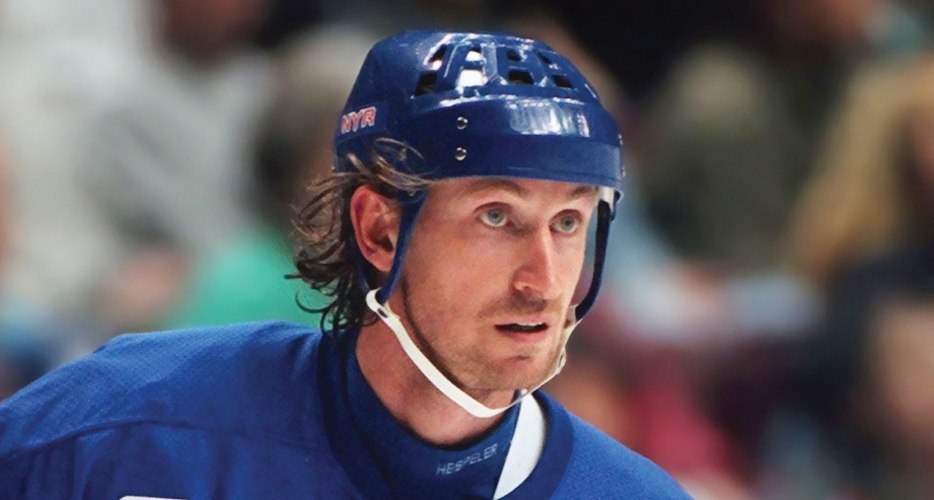 Wayne Gretzky New York Rangers action hšjd portrŠtt