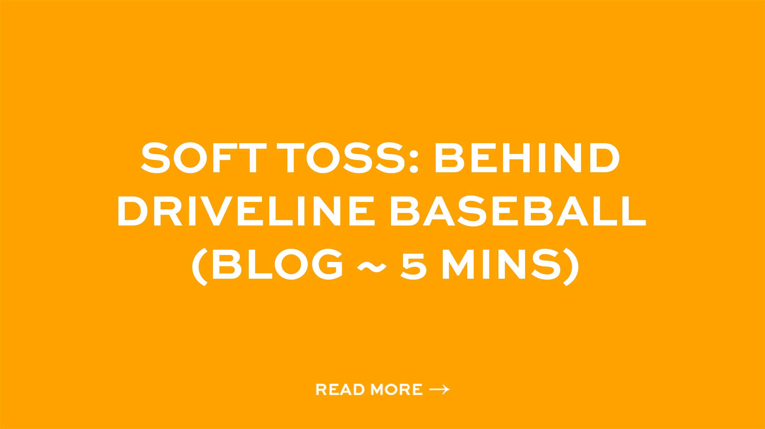 Soft Toss: Behind Driveline Baseball (Blog ~ 5 mins)